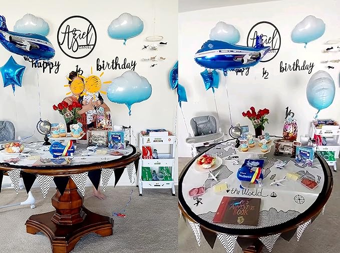 31inch Large Airplane Blue Party Decoration Airplane Balloon Birthday Party Supplies (A plane)