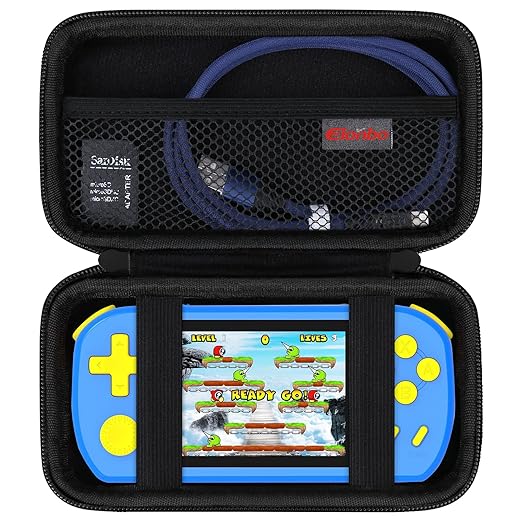 Elonbo Carrying Case for TEBIYOU/ WELLST·G/ TaddToy/ Beijue/ FAMILY POCKET/ CCTU/ X-JOYKIDS/ GREENCREEK/ Beico/ KAVOYI/ GuaiyeyeAP Handheld Game Console, Portable Electronic Gaming Player Bag, Black