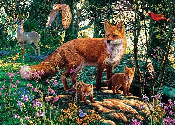MasterPieces 500 Piece Glow in The Dark Jigsaw Puzzle for Adults, Family, Or Youth - The Woodlands - 15"x21"