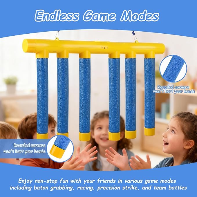 Reflective Drop Stick Challenge Game Fidget Toys for Kids Sensory with Autism Magnetic Chess Game Rebounce String for Grandkids Pop Darts Magnet Reflex Catch (Blue)