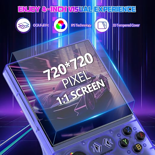 UYTGXEN XF40V Retro Handheld Game Console with 2*Detachable Long Joysticks, 4.0-Inch HD IPS Screen Retro Gaming Console, Preloaded Classic Games with Multiple Emulator, Pocket Video Gaming