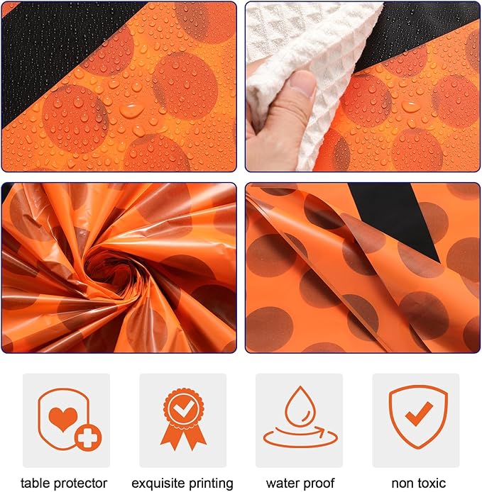 Oudain 6 Pcs Basketball Tablecloth 87 x 51 Inches Disposable Plastic Basketball Table Cover Rectangular Game Day Tablecloth Field for Birthday Decoration Sport Ball Themed Party Supplies