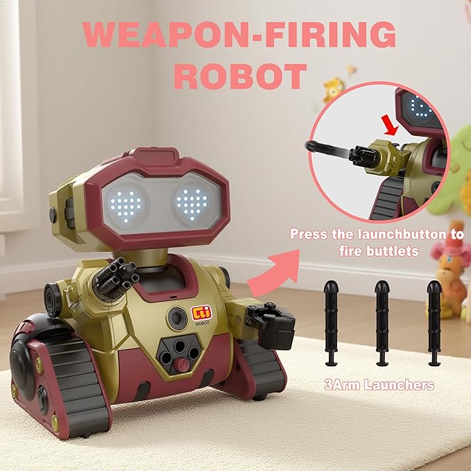 Robot Toys,Rechargeable Remote Control Robot with GestureSensing,Auto-Demonstration, Music and Dance,Birthday Gift for Kids(Gold)