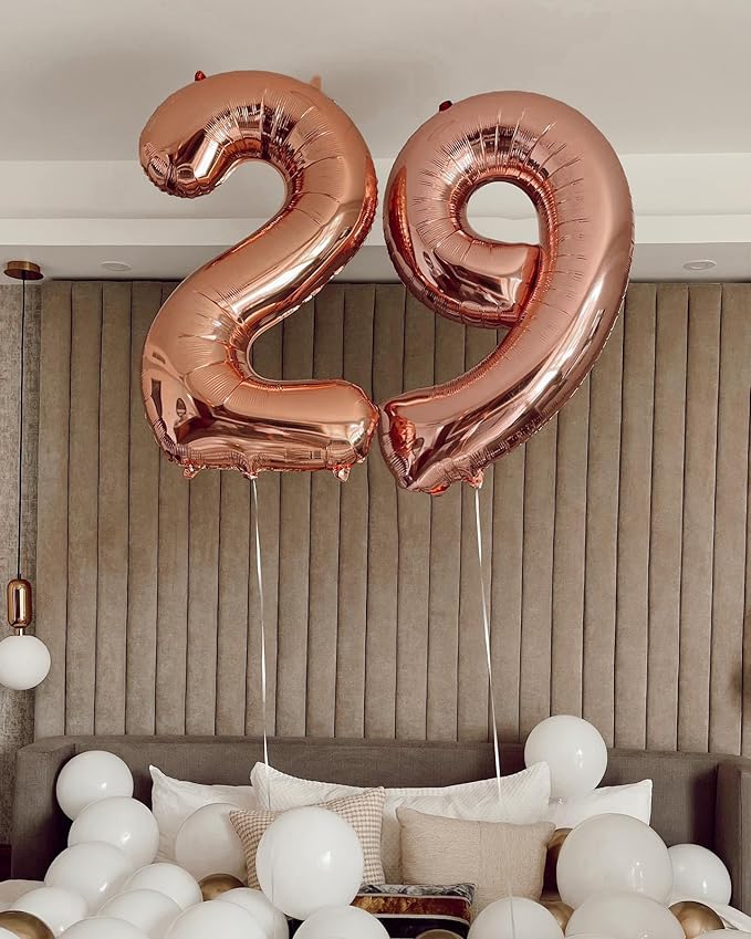 Rose Gold Number 19 Balloon 40 inch, 19 Number Balloons, 19th Birthday Decorations, 19 Year Old Women Men Rose Gold Party Supplies