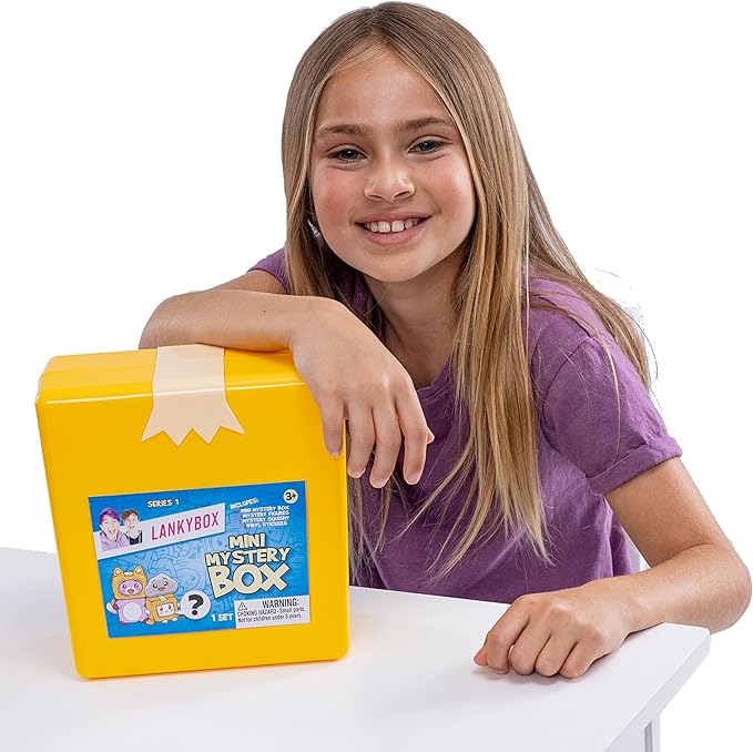 LankyBox Mini Mystery Box, for The Biggest LankyBox Fans, 2 Mystery Figures, 1 Squishy Figure, a pop-it, and 3 Stickers