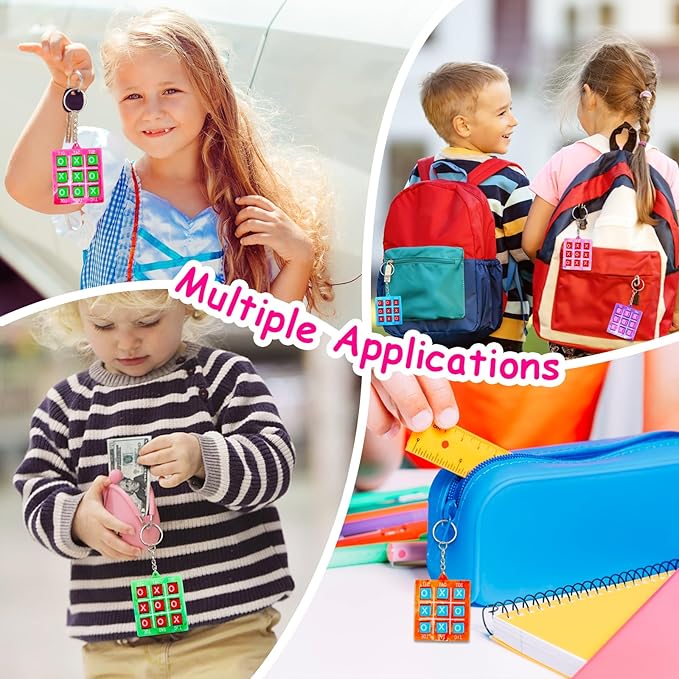 26PCS Tic Tac Toe Game Keychains Valentines Day Gifts for Kids School Classroom Valentine Exchange Cards for Toddlers Boys Girls Class Valentine’s Day Gift Party Favors Treat Goodie Bag Stuffers Bulk