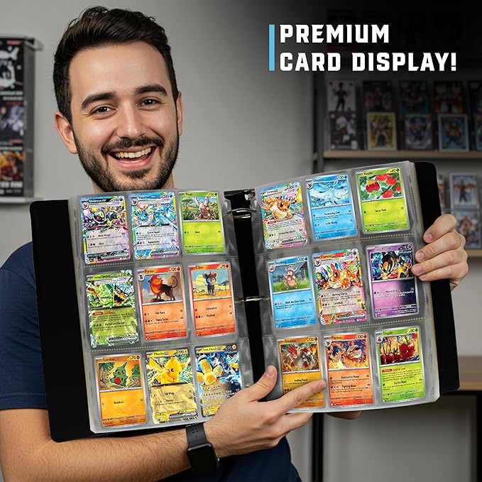 9-Pocket Card Sleeves Binder Sheets, 70 Count – Clear PVC-Free, Acid-Free Protector Sheets for Pokémon, YuGiOh, MTG, TCG, Game & Sports Cards
