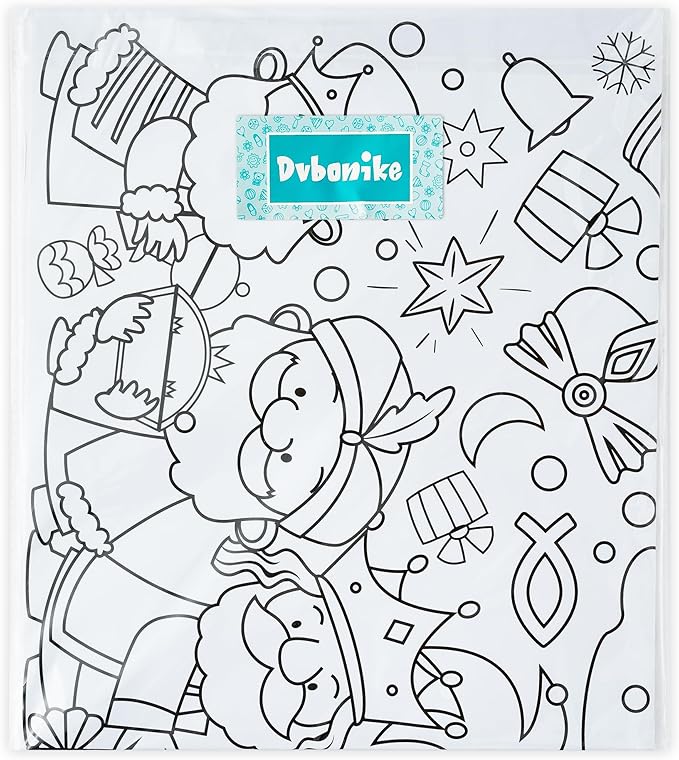 Dvbonike Jumbo Nativity Coloring Poster Giant Jesus Is The Reason For The Season Color-in Paper Poster DIY Blank Doodle Art Banner 55.1 x 23.6 in Decor, Sunday School Activity Party Supplies for Kids