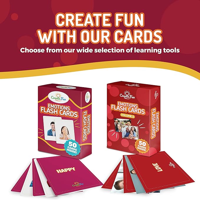 Emotions Volume 2-50 Feeling Flash Cards for Kids - Durable Cards for Speech, Occupational Therapy, ESL, Autism & More