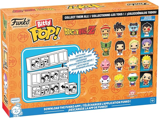 Funko Bitty Pop! 4-Pack: Dragon Ball Z - Frieza 100% Final Form, Super Saiyan Goku First Appearance, Vegeta, and a Mystery Figure - 0.9 Inch (2.2 Cm)