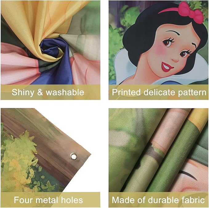 Princess Backdrop,7x5 FT Princess Banner Princess Background Princess Theme Birthday Party Backdrop Supplies & Decor for Girls