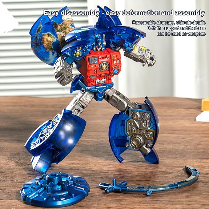 2-in-1 Transforming Robot Toys, Globe Transform to Robots Action Figure, 2 Shapes Deformation Action Figures Toy for Kids & Adults, STEM Educational Toy, Birthday Christmas Party Gifts for Boys