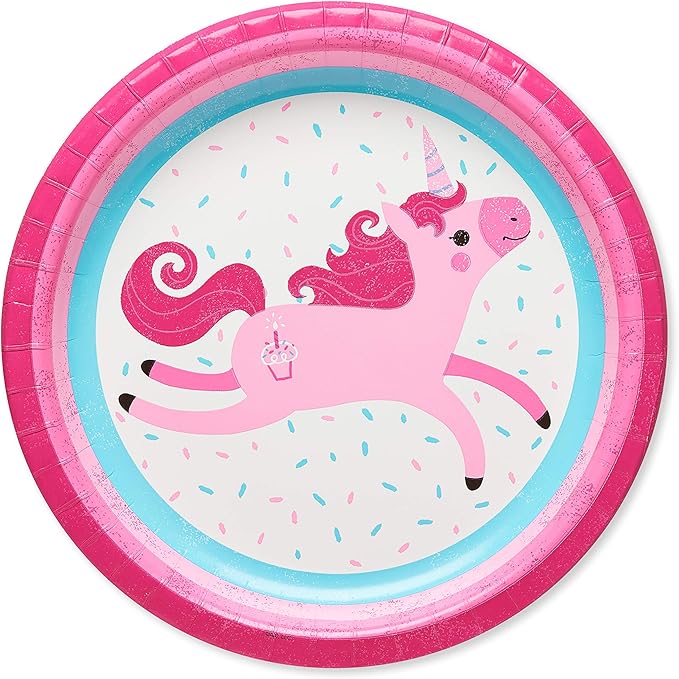 American Greetings Unicorn Party Supplies, Paper Dinner Plates (40-Count)