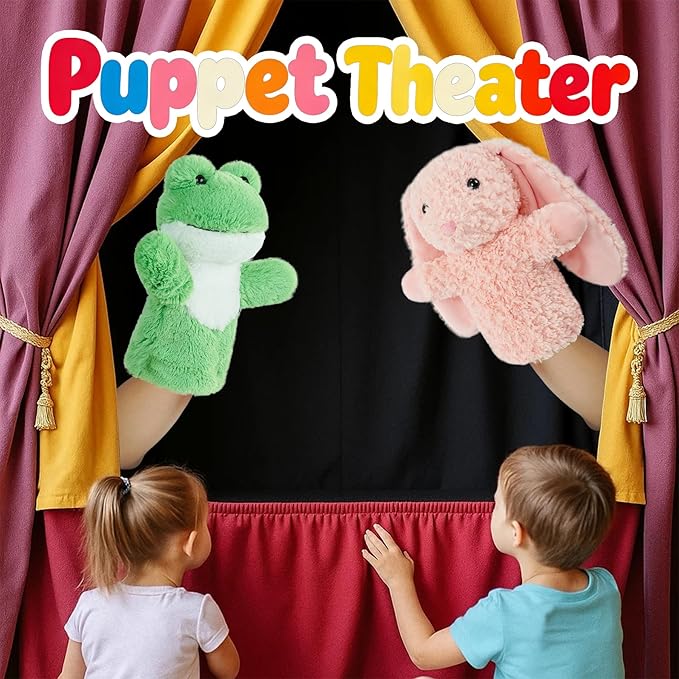Puppet Size for Kids Adults Swamp Pond Animal Learning Tool Soft Green Hand Toy for Story Time Preschool Classroom Supplies Interactive Play Frog