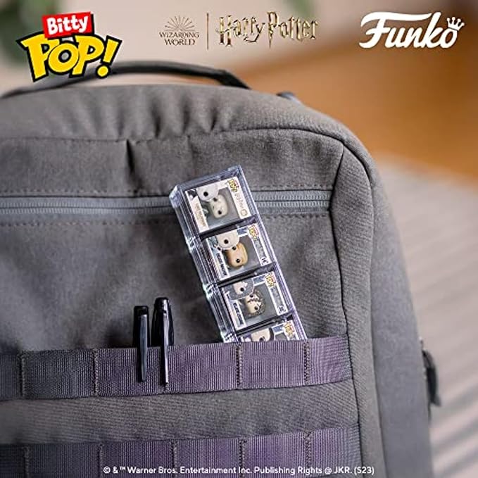 Funko Bitty POP! HP - Harry in Robe with Scarf, 4-Pack - Harry Potter, Draco Malfoy, Dobby and A Surprise Mystery Mini Figure - 0.9 Inch (2.2 Cm) - Harry Potter Collectable - Gift Idea - Cake Topper