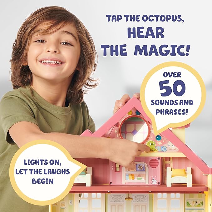 Bluey House Playset for Kids, XL Ultimate Interactive Lights and Sounds Playhouse Toys, Includes Dance Floor, Dollhouse, Toy Set Ages 3+, Amazon Exclusive