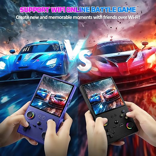 UYTGXEN XF40V Retro Handheld Game Console with 2*Detachable Long Joysticks, 4.0-Inch HD IPS Screen Retro Gaming Console, Preloaded Classic Games with Multiple Emulator, Pocket Video Gaming