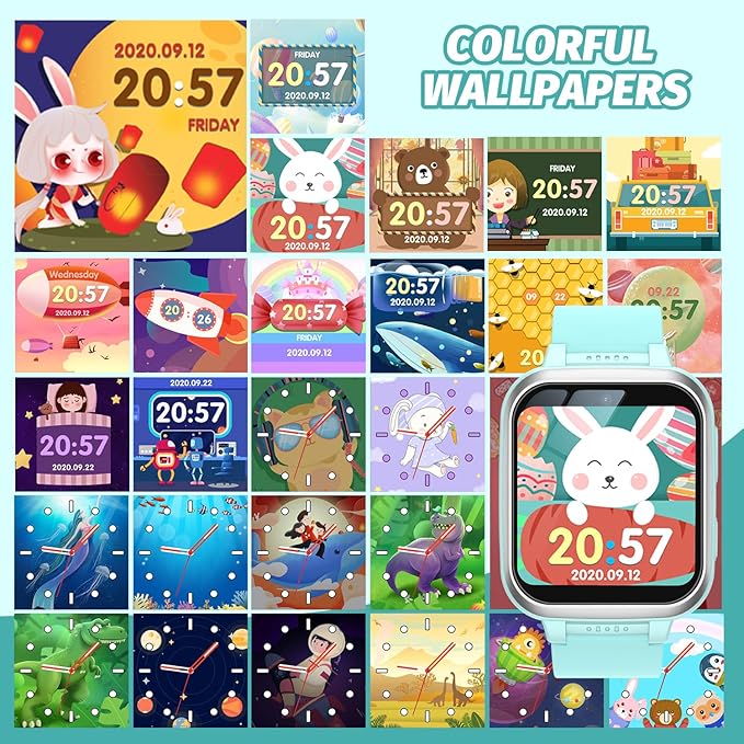 Kids Smart Watch with Puzzle Games HD Touch Screen Camera Video Music Player Pedometer Alarm Clock Flashlight Fashion Kids Smartwatch Gift for 6-13 Year Old Boys Girls Toys