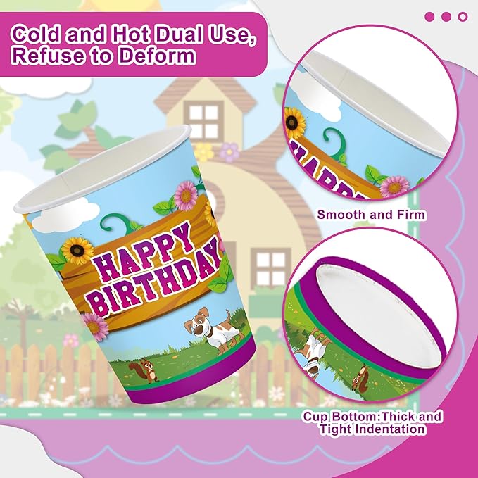 120Pcs Cartoon Bear Party Supplies,Disposable Tableware Set,Include Plates Napkins Cups Forks Cartoon Bear Themed Paper Plates Set for Birthday Serves 20