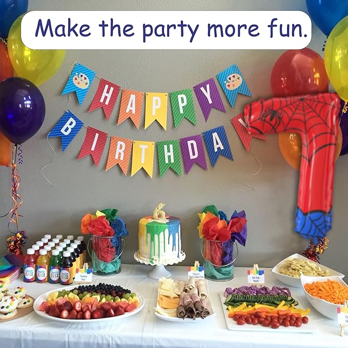 40 Inch Giant Spider Theme Number Foil Balloons - Large Number 7 Balloons for Kids' Birthday Anniversary Party Decorations Supplies (Numbers 0-9 Available)