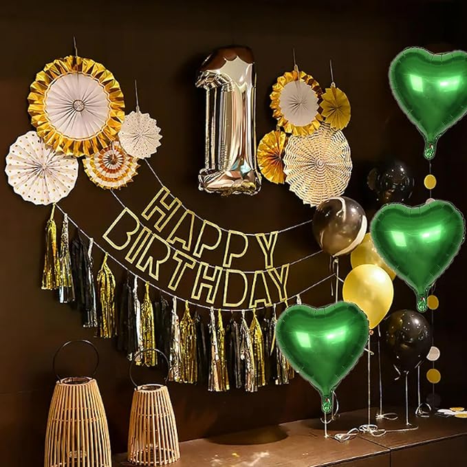 Heart Shaped Balloons 10Pcs Green Foil Balloons Birthday Baby Shower Wedding Engagement CelebrationParty Decorative products18 inch