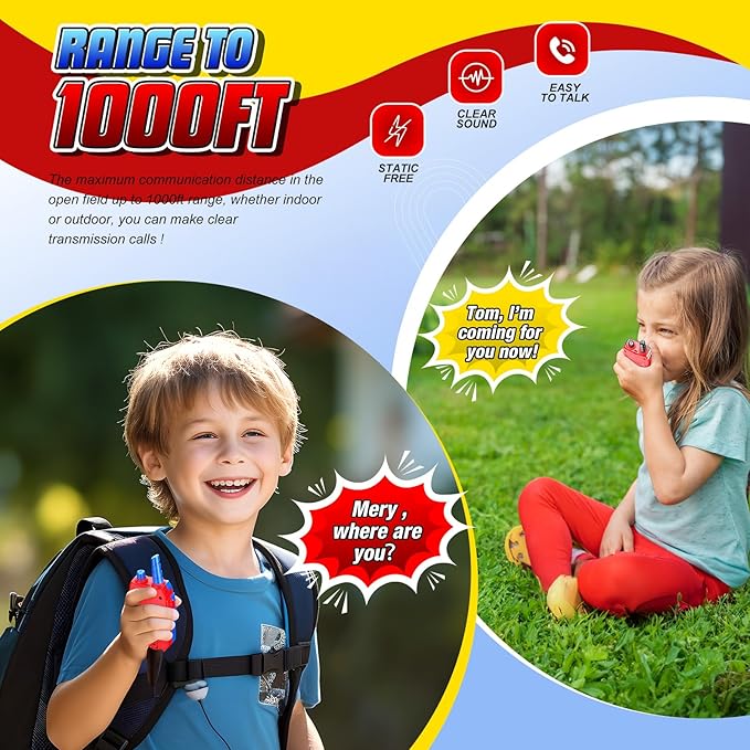 Walkie Talkies Toys for Kids : Christmas Birthday Gifts for Boys Ages 3 4 5 6 7 8 9 10 Kid Walkie Talkies 2 Pack Outdoor Hiking Toy for 5-7 Year Old Boy Gift 2 Way Radio for Boys Kids Age 3-12