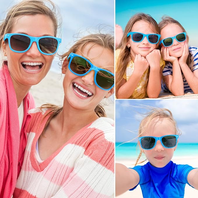 TUPARKA 12 Pack Sunglasses Party Favors Bulk Party Sunglasses Goody Bag Fillers for Birthday Party Beach Pool Party, Blue