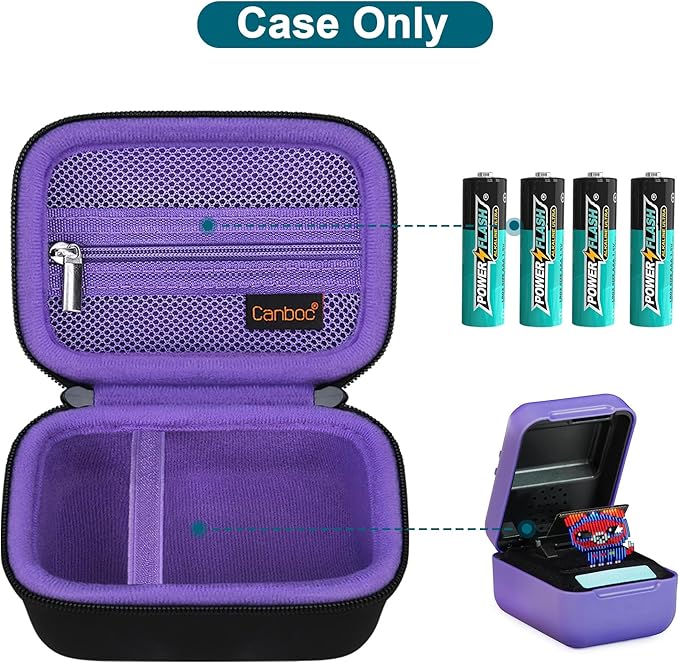 Canboc Hard Carrying Case for Bitzee/Bitzee Disney/Bitzee Magicals Interactive Toy Digital Pet, Virtual Electronic Pets Kids Toys Storage Bag, Black+Purple (Case Only)