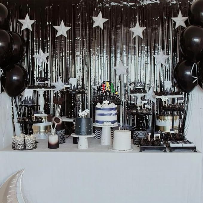 1 PCS Rock Happy Birthday Cake Topper Glitter Guitar Music Disco Ball Cake Pick 70's Disco Dancing Rock and Roll Cake Decoration for Rock Band Music Concert Theme Birthday Party Decorations Supplies