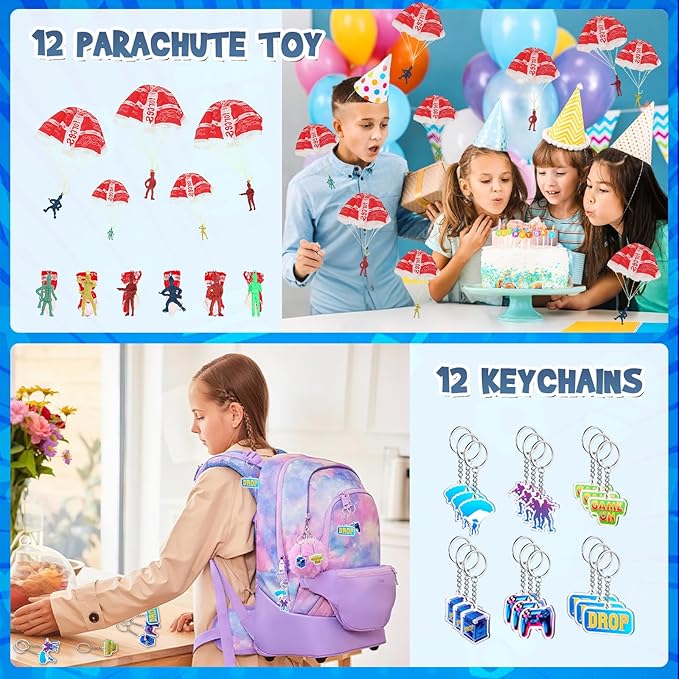 Vanblue 84pcs Video Game Party Favors Gaming Birthday Decorations,Game Theme Gifts Boxes Party Birthday Supplies Gift Bags Sets Military Supply Loot Box,Goodie Bag Stuffers Rewards Gifts