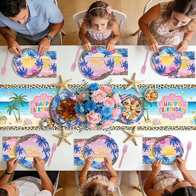 96 Pcs Jersey Shore Party Decorations Cheetah Print Birthday Paper Plates and Napkins Jersey Shore Themed Tableware Set for Girls Women Leopard Print Birthday Party Supplies, Serves 24