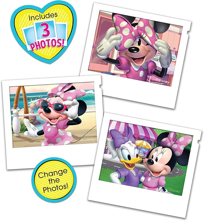 Disney Junior Minnie Mouse Picture Perfect Pretend Play Camera, Lights, Realistic Sounds, Easter Basket Fillers, Gifts, Presents, Officially Licensed Kids Toys for Ages 3 Up by Just Play
