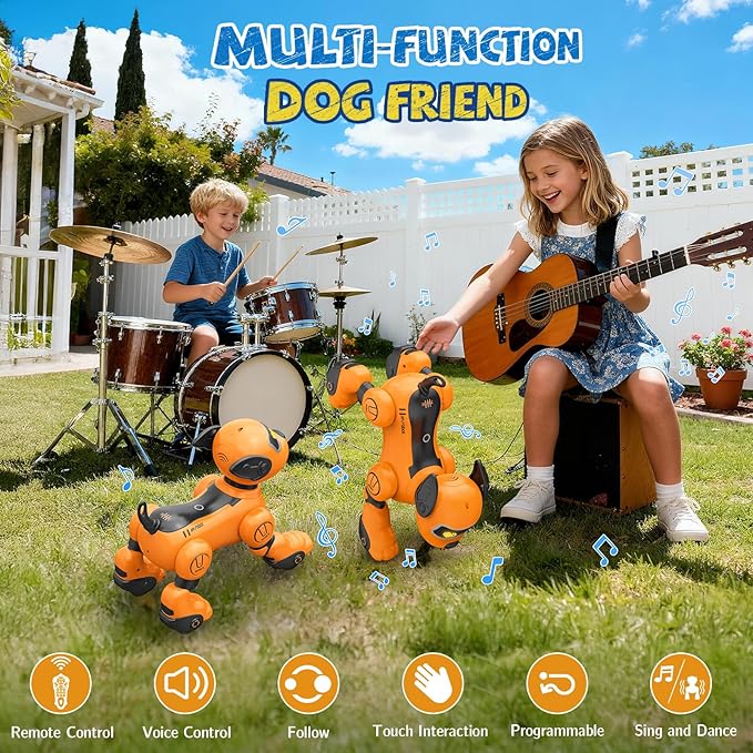 anysun Robot Dog for Kids, Remote Control Dog with Voice and Touch Interaction, Followable Programmable Dog Robot, Singing, Dancing, Talking, Smart Stunt Robot Dog Toy Gift for Boys Girls