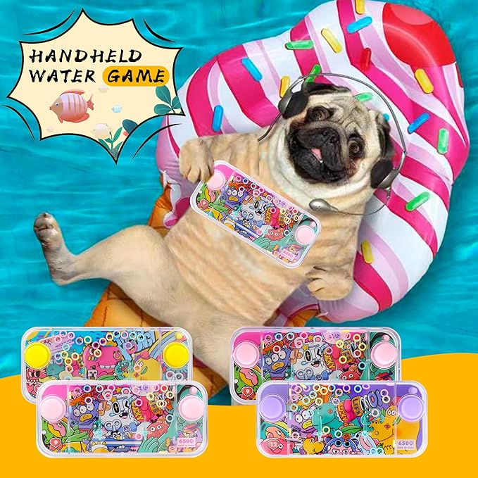 8 Pcs Handheld Water Games 80s 90s Nostalgic Multicolor Ring Toss Game for Birthday Children's Day Party Favors Gift Bag Fillers Stocking Stuffers