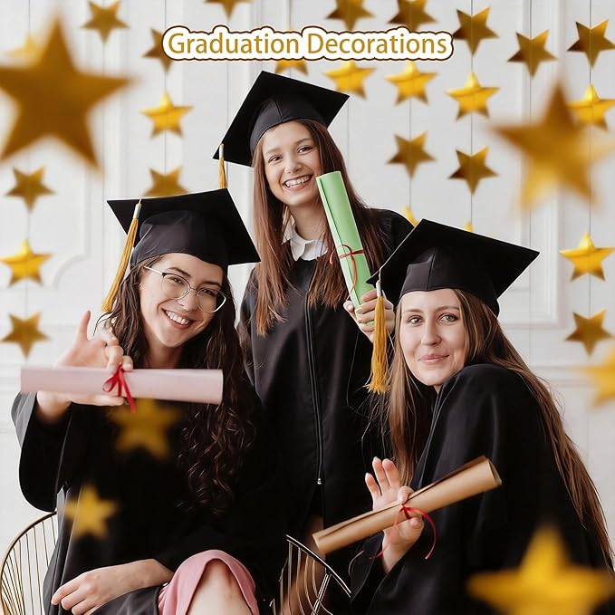 Birthday Decorations - Glitter Star Garland Banner 2026 Party Decor | Star Streamers Hanging Banner Twinkle Backdrop for Graduation Decorations Classroom Wedding Holiday Supplies 130 Feet