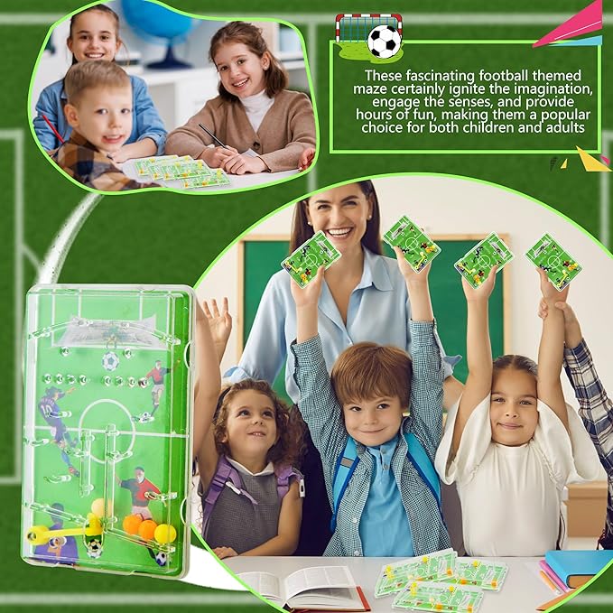 60 Pcs Mini Pinball Machine Football Maze Puzzles Pinball Games Soccer Pinball Toys for Kids Classroom Prizes Children's Day Birthday Football Theme Party Favors