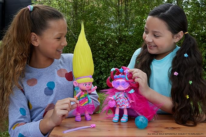 Mattel DreamWorks Trolls Band Together Fashion Doll & 10+ Accessories, Hairsational Reveals Queen Poppy with Transforming Hair Piece