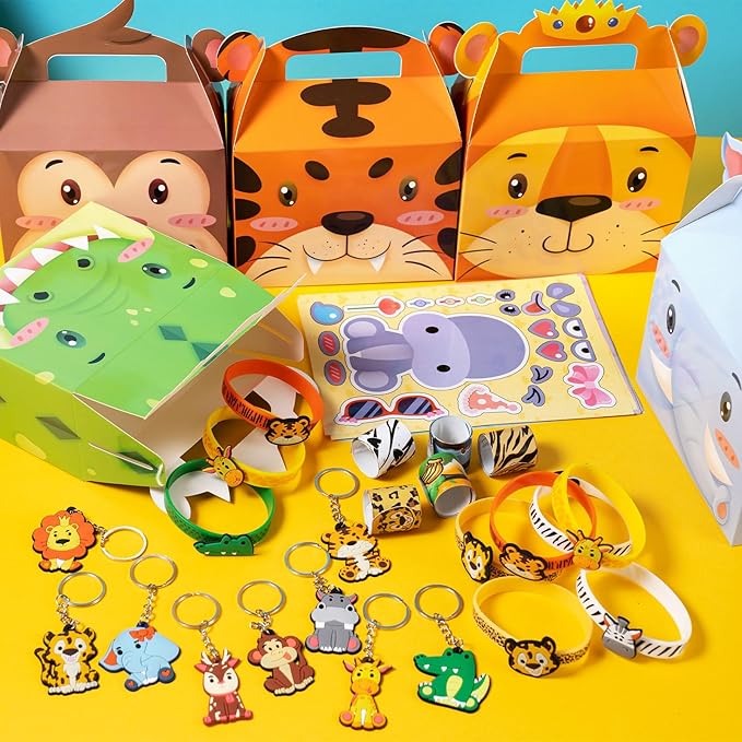 Jungle Safari Party Favors Set Wild Animals Set for Kids Birthday Gifts, Wild Theme Party favors for Kids Birthday Party Baby Shower Goodie Bag Fillers Jungle Safari Party Supplies (Animal)