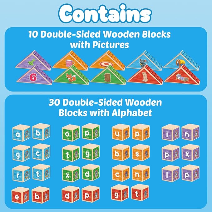 CVC Word Games, Phonics Game for Kids, Spelling Games, Preschool Learning Activities, Building Blocks for Toddlers, Learn to Read, English Learning Tools, Kindergarten Classroom Must Haves