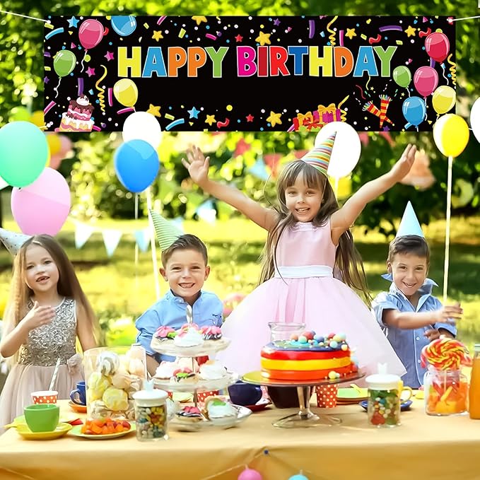 Personalized Birthday Banner Make Your Own Banner Backdrop Custom Birthday Banner Name DIY Colorful Happy Birthdays Banner with Alphabet Stickers for Birthdays Party Backdrop Decoration