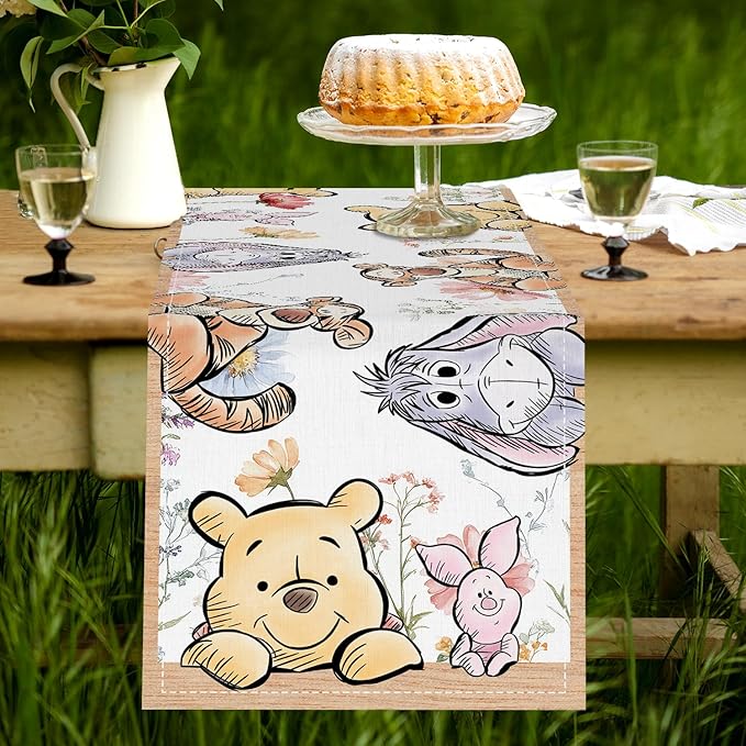 Winnie Baby Shower Decorations, The Pooh Birthday Party Decor, Winnie Tablecloth,Tablecloth Oh Baby Gender Reveal Birthday Party Supplies for Kids Boys Girls, Neutral Gender Reveal Decor