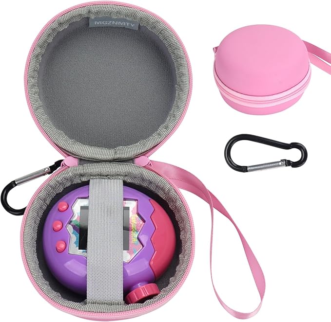 YouKnow Hard Case for Tamagotchi Paradise Electronic Virtual Pet Game Machine with Carabiner (Only Case) (Pink)