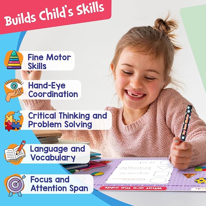 Learn to Write for Kids - Educational Toys & Games, Preschool & Kindergarten Learning Activities, Writing Practice Book, Birthday Gifts for Girls and Boys for Ages 3, 4, 5, 6 Year Old