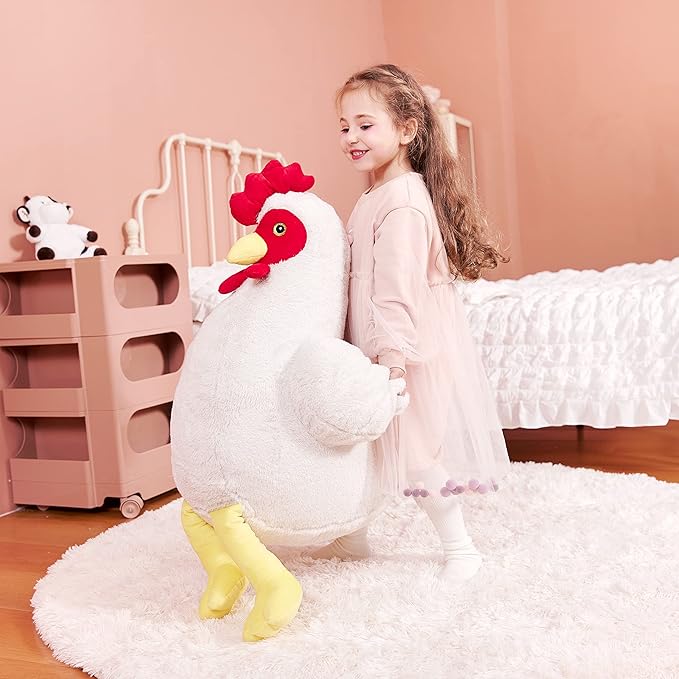 IKASA Giant Chicken Stuffed Animal Plush Toy,23" Large Hen Henny Cute Jumbo Soft Toys,Huge Big Size Fluffy Plushy Fat Plushie,Gifts for Kids