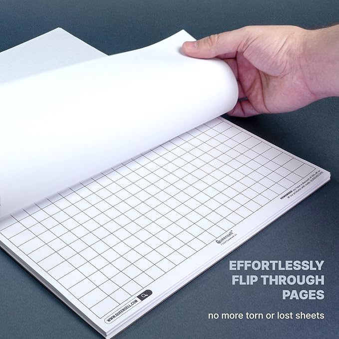 Queensell Extra Large Mexican Train Score Pads 11.3x7.9 in – 50-Page Mexican Train Accessories for Classic Domino Game – Mexican Train Score Sheets for Easy Game Tracking