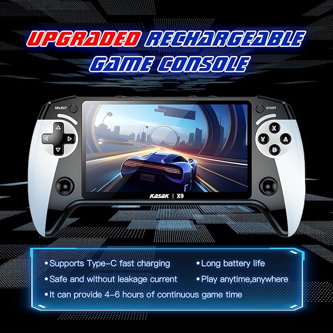 Retro Handheld Game Console of Boy Portable Hand Held Video Games X9 Preloaded Wireless Juegos para Niños Stick TV Pixel Gaming for Kids Sf3000 Plug 'n' Play Drive Systems De Juegos Portátil