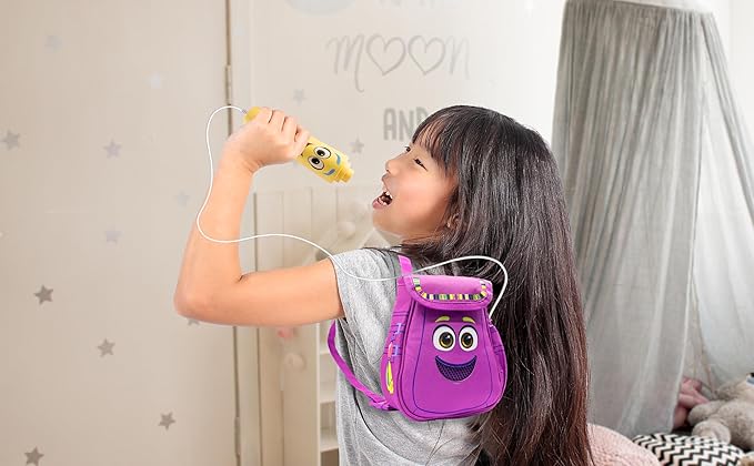 eKids Dora Karaoke Microphone with Boombox, Toddlery Toys with Built-in Music for Kids (Dora)