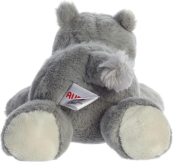 Aurora® Adorable Mini Flopsie™ Rhino Stuffed Animal - Mini Companions Ready for Playful Adventures - for Kids All Ages, Toddlers, Adults, and Families - Gray 8 Inches