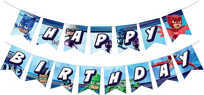 Treasures Gifted Officially Licensed PJ Masks Banner - Masks Birthday Party Supplies - Party Decorations - Wall Decor