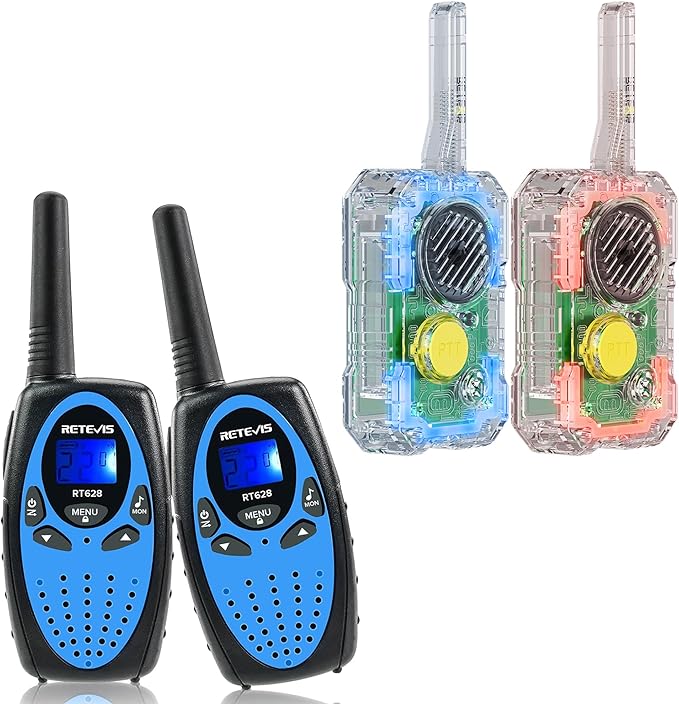 Retevis RT628 Kids Walkie Talkies, Durable Toy Birthday Gifts for Hiking Camping Bundle with EZTalk 80 Walkie Talkies for Kids, STEM Kits DIY Toys for Boys Girls Ages 6-12 Christmas Stocking Stuffers